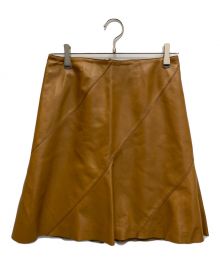 BURBERRY BLUE LABEL（バーバリー ブルー レーベル）の古着「ラムレザースカート」｜ブラウン