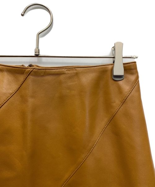 BURBERRY BLUE LABEL（バーバリー ブルー レーベル）BURBERRY BLUE LABEL (バーバリーブルーレーベル) ラムレザースカート ブラウン サイズ:38の古着・服飾アイテム