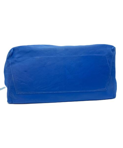 PLAN C（プランシー）PLAN C (プランシー) レザートートバッグ ブルーの古着・服飾アイテム