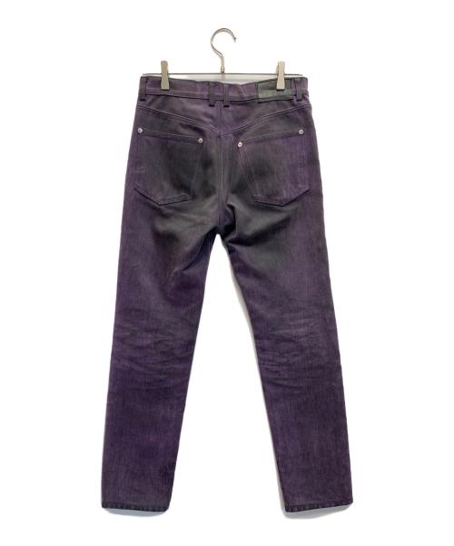 JOHN LAWRENCE SULLIVAN（ジョン ローレンス サリバン）JOHN LAWRENCE SULLIVAN (ジョン ローレンス サリバン) 5POCKET FLOCKED DENIM PANTS パープル サイズ:44の古着・服飾アイテム