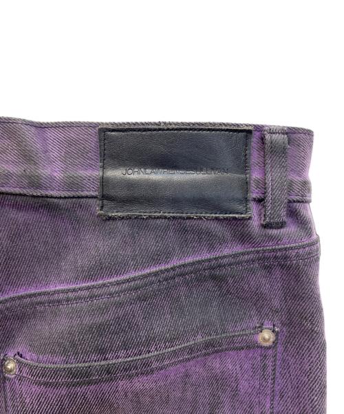 JOHN LAWRENCE SULLIVAN（ジョン ローレンス サリバン）JOHN LAWRENCE SULLIVAN (ジョン ローレンス サリバン) 5POCKET FLOCKED DENIM PANTS パープル サイズ:44の古着・服飾アイテム