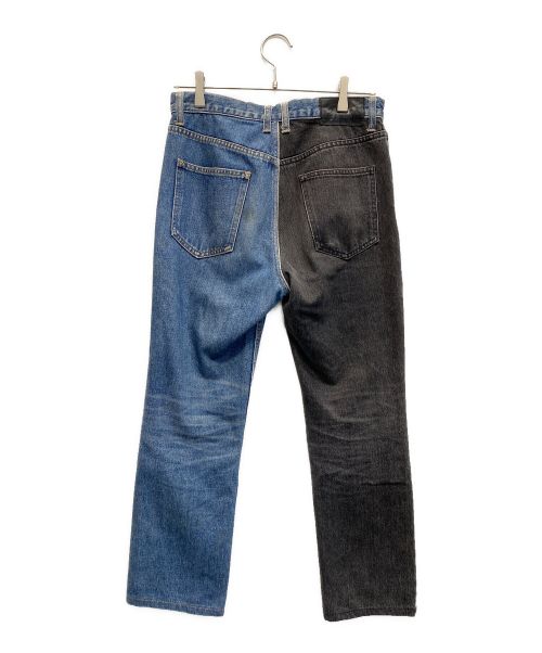 JOHN LAWRENCE SULLIVAN（ジョン ローレンス サリバン）JOHN LAWRENCE SULLIVAN (ジョン ローレンス サリバン) ウォッシュデニムバイカラーパンツ インディゴ サイズ:44の古着・服飾アイテム