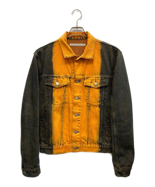 JOHN LAWRENCE SULLIVAN（ジョン ローレンス サリバン）JOHN LAWRENCE SULLIVAN (ジョンローレンスサリバン) オーバダイデニムジンジャケット オレンジ×ブラック サイズ:46の古着・服飾アイテム