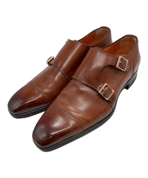 Santoni（サントーニ）Santoni (サントーニ) ダブルモンクシューズ ブラウン サイズ:7 1/2の古着・服飾アイテム