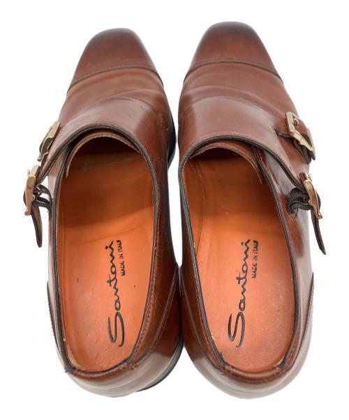 Santoni（サントーニ）Santoni (サントーニ) ダブルモンクシューズ ブラウン サイズ:7 1/2の古着・服飾アイテム