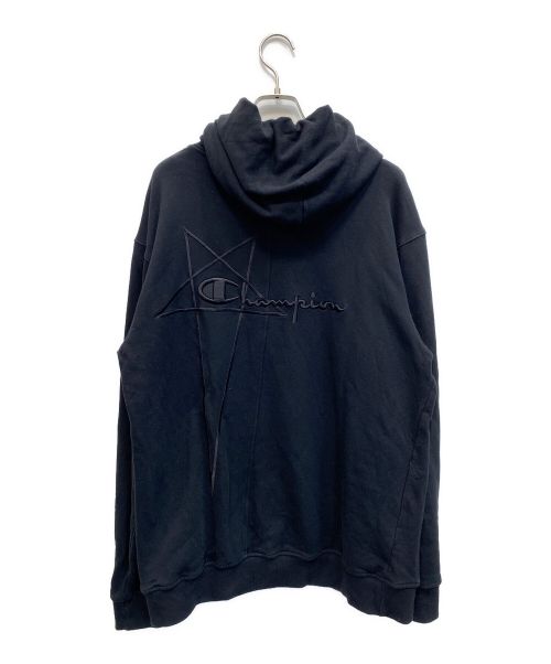 RICK OWENS（リックオウエンス）RICK OWENS (リックオウエンス) Champion (チャンピオン) プルオーバーパーカー ブラック サイズ:ONE SIZEの古着・服飾アイテム