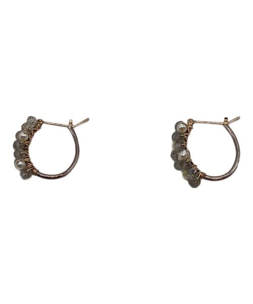 agete（アガット）agete (アガット) ラブラドライト×パールピアスの古着・服飾アイテム