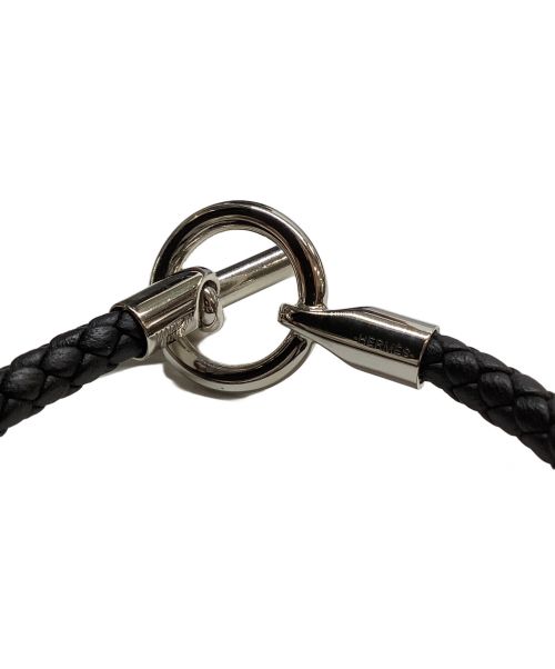 HERMES（エルメス）HERMES (エルメス) レザーブレスレット ブラックの古着・服飾アイテム