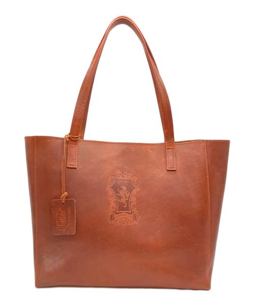 genten（ゲンテン）genten (ゲンテン) レザートートバッグ ブラウンの古着・服飾アイテム