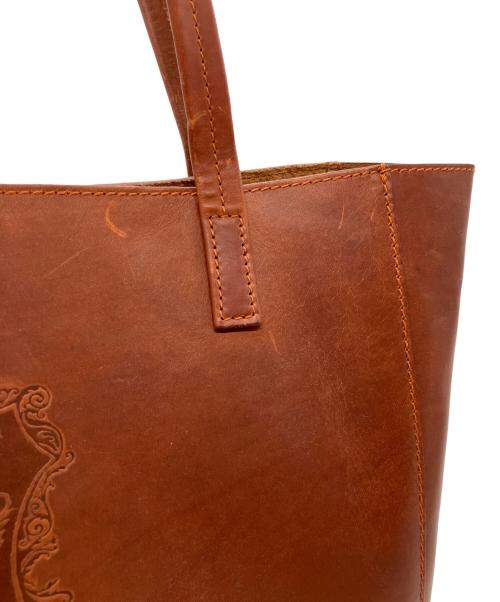 genten（ゲンテン）genten (ゲンテン) レザートートバッグ ブラウンの古着・服飾アイテム