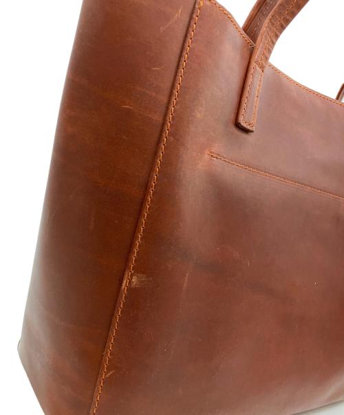 genten（ゲンテン）genten (ゲンテン) レザートートバッグ ブラウンの古着・服飾アイテム