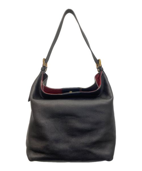 BLUE LABEL CRESTBRIDGE（ブルーレーベルクレストブリッジ）BLUE LABEL CRESTBRIDGE (ブルーレーベルクレストブリッジ) レザーショルダーバッグ ブラックの古着・服飾アイテム