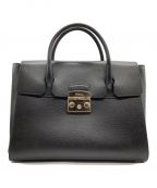 FURLAフルラ）の古着「レザーハンドバッグ」｜ブラック