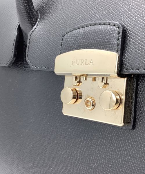 FURLA（フルラ）FURLA (フルラ) レザーハンドバッグ ブラックの古着・服飾アイテム
