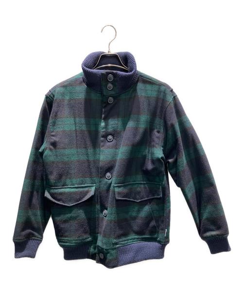 WOOLRICH（ウールリッチ）WOOLRICH (ウールリッチ) チェックブルゾン ネイビー×グリーン サイズ:Mの古着・服飾アイテム