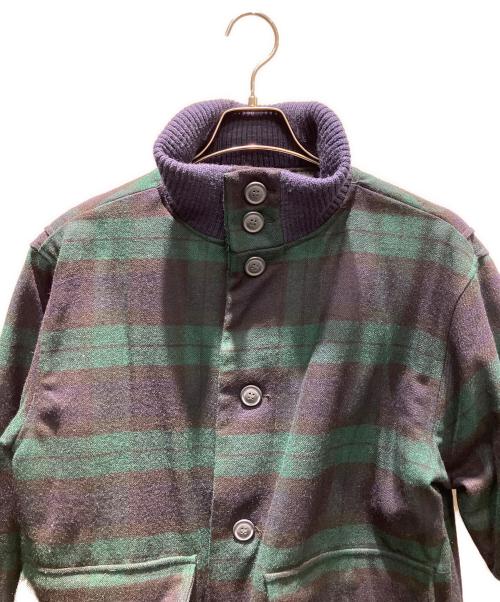 WOOLRICH（ウールリッチ）WOOLRICH (ウールリッチ) チェックブルゾン ネイビー×グリーン サイズ:Mの古着・服飾アイテム