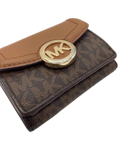 MICHAEL KORS（マイケル・コース）MICHAEL KORS (マイケルコース) 3つ折り財布 ブラウンの古着・服飾アイテム