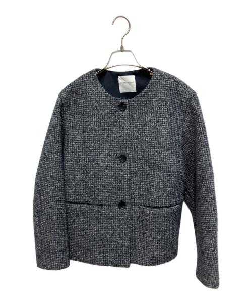 HUMAN WOMAN（ヒューマンウーマン）HUMAN WOMAN (ヒューマンウーマン) スライバーボンディングショートブルゾン グレー サイズ:Mの古着・服飾アイテム