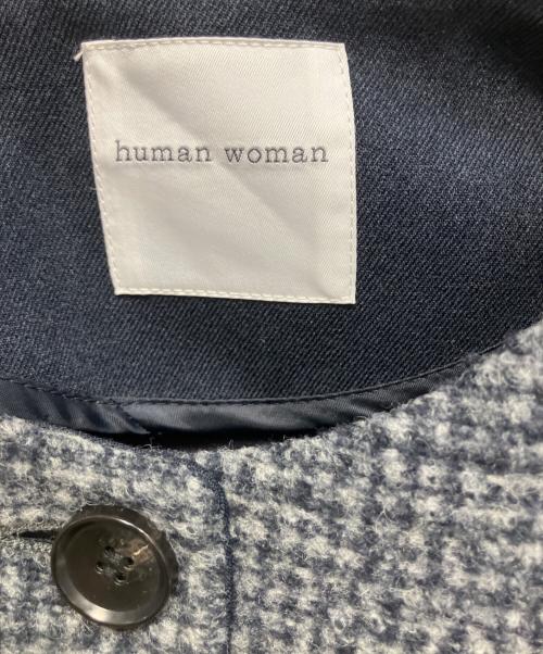 HUMAN WOMAN（ヒューマンウーマン）HUMAN WOMAN (ヒューマンウーマン) スライバーボンディングショートブルゾン グレー サイズ:Mの古着・服飾アイテム