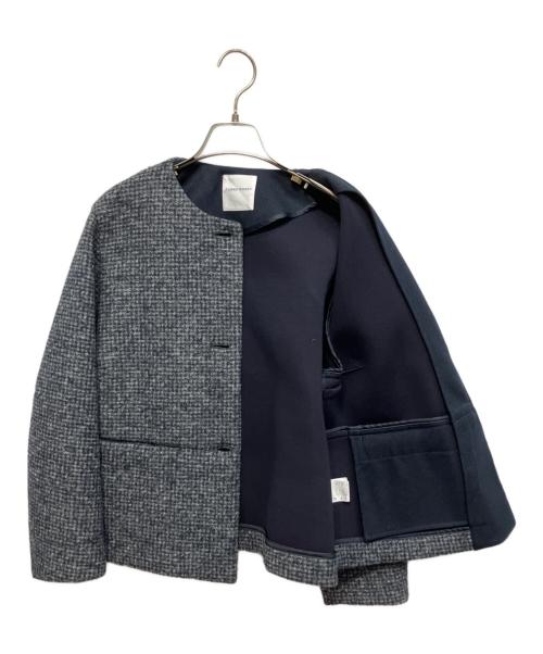 HUMAN WOMAN（ヒューマンウーマン）HUMAN WOMAN (ヒューマンウーマン) スライバーボンディングショートブルゾン グレー サイズ:Mの古着・服飾アイテム
