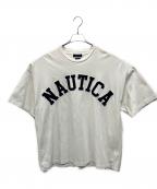 NAUTICAノーティカ）の古着「NAUTICA（ノーティカ）アーチロゴショートスリーブTシャツ」｜ホワイト
