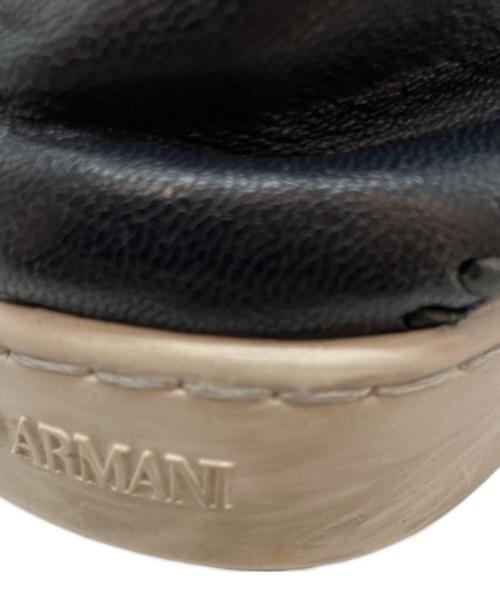 GIORGIO ARMANI（ジョルジョアルマーニ）GIORGIO ARMANI (ジョルジョアルマーニ) レザースリッポン ブラック サイズ:5の古着・服飾アイテム