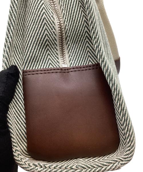 SOMES SADDLE（ソメスサドル）SOMES SADDLE (ソメスサドル) TOMORROW LAND (トゥモローランド) ブリーフケース ベージュ×グリーンの古着・服飾アイテム