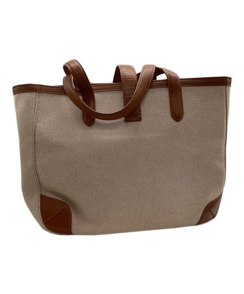 SOMES SADDLE（ソメスサドル）SOMES SADDLE (ソメスサドル) TOMORROW LAND (トゥモローランド) キャンバストートバッグ ブラウン×ベージュの古着・服飾アイテム