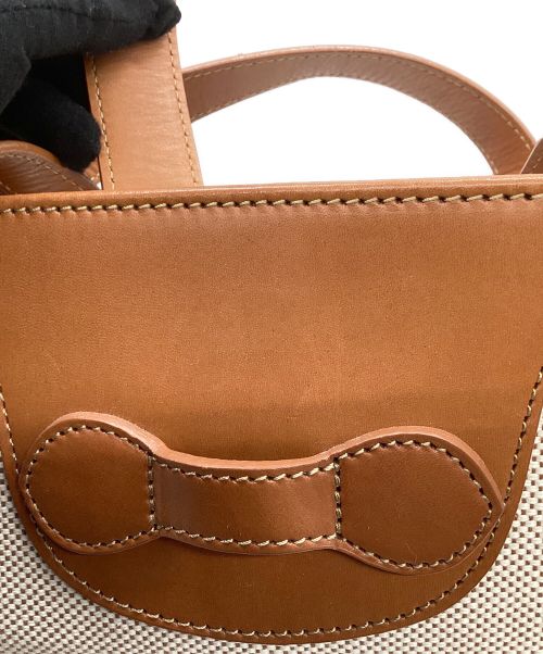 SOMES SADDLE（ソメスサドル）SOMES SADDLE (ソメスサドル) TOMORROW LAND (トゥモローランド) キャンバストートバッグ ブラウン×ベージュの古着・服飾アイテム