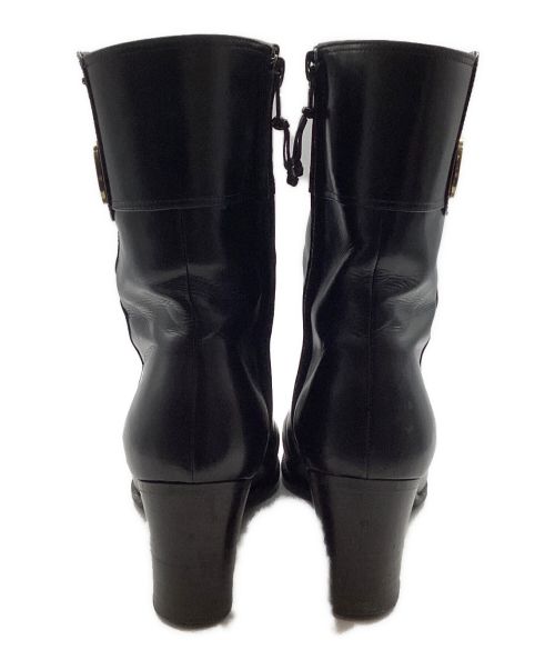 Salvatore Ferragamo（サルヴァトーレ フェラガモ）Salvatore Ferragamo (サルヴァトーレ フェラガモ) サイドジップブーツ ブラック サイズ:6の古着・服飾アイテム