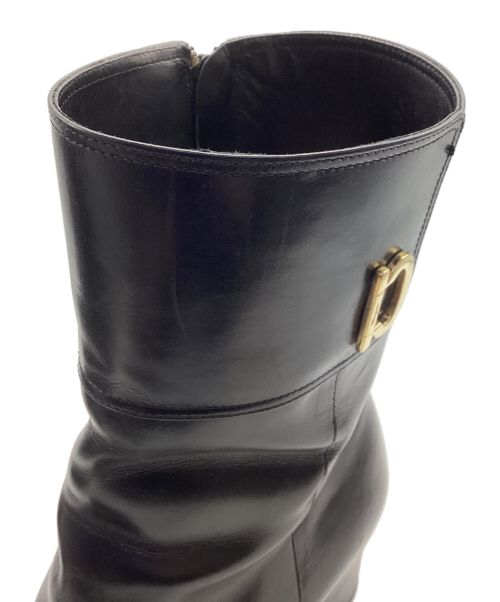 Salvatore Ferragamo（サルヴァトーレ フェラガモ）Salvatore Ferragamo (サルヴァトーレ フェラガモ) サイドジップブーツ ブラック サイズ:6の古着・服飾アイテム