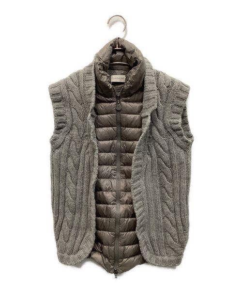 MONCLER（モンクレール）MONCLER (モンクレール) ニット切替ダウンベスト グレー サイズ:Sの古着・服飾アイテム
