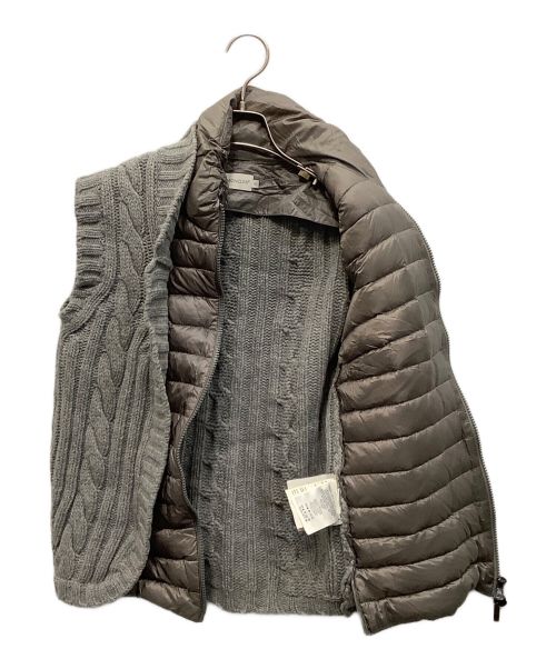 MONCLER（モンクレール）MONCLER (モンクレール) ニット切替ダウンベスト グレー サイズ:Sの古着・服飾アイテム