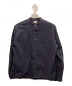 STEVEN ALANスティーブンアラン）の古着「バンドカラーシャツ」｜ネイビー