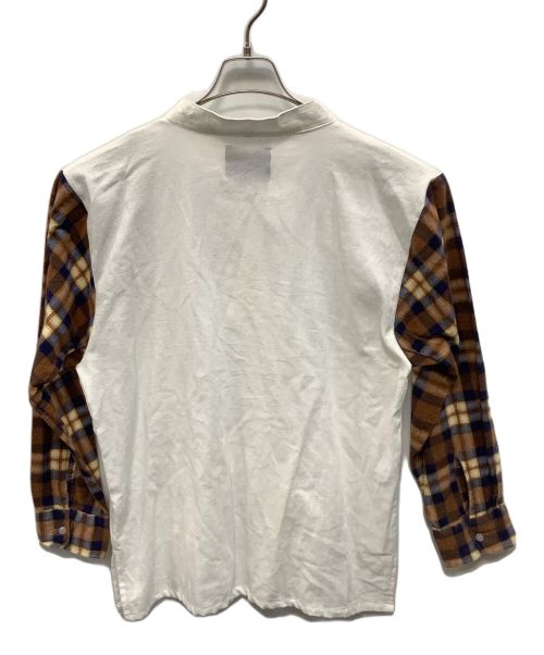 WEYEP（ウィエップ）WEYEP (ウィエップ) 切替シャツ ベージュ×ブラウン サイズ:L 未使用品の古着・服飾アイテム