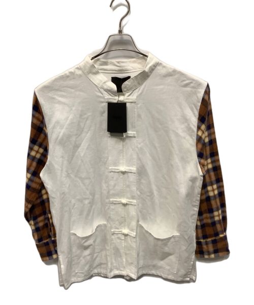 WEYEP（ウィエップ）WEYEP (ウィエップ) 切替シャツ ベージュ×ブラウン サイズ:L 未使用品の古着・服飾アイテム