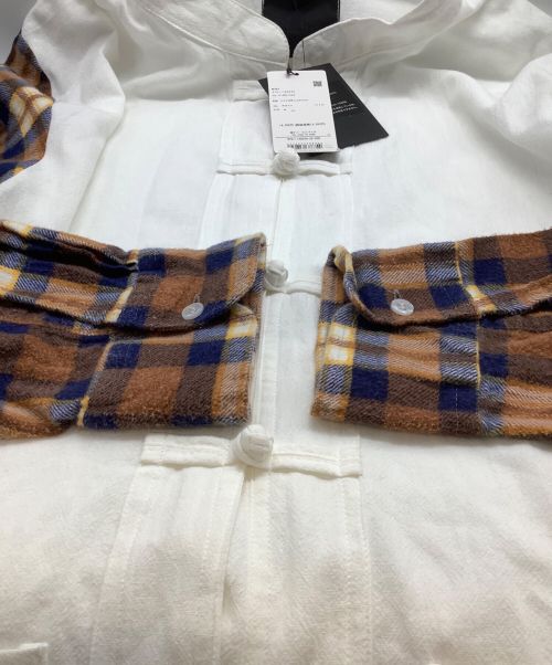 WEYEP（ウィエップ）WEYEP (ウィエップ) 切替シャツ ベージュ×ブラウン サイズ:L 未使用品の古着・服飾アイテム