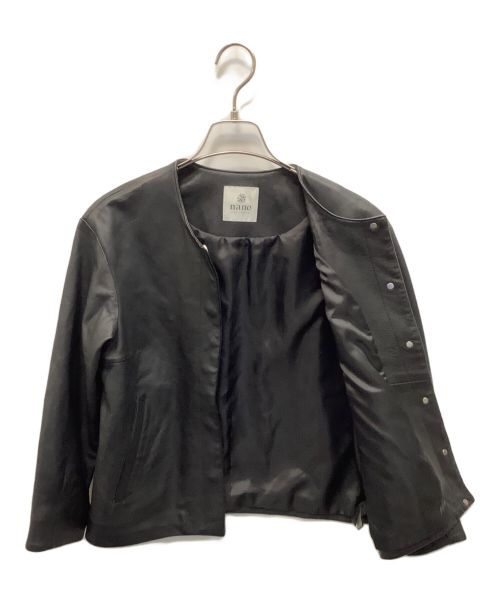 nano・universe（ナノ・ユニバース）nano・universe (ナノ・ユニバース) ラムレザージャケット ブラック サイズ:Ｍの古着・服飾アイテム