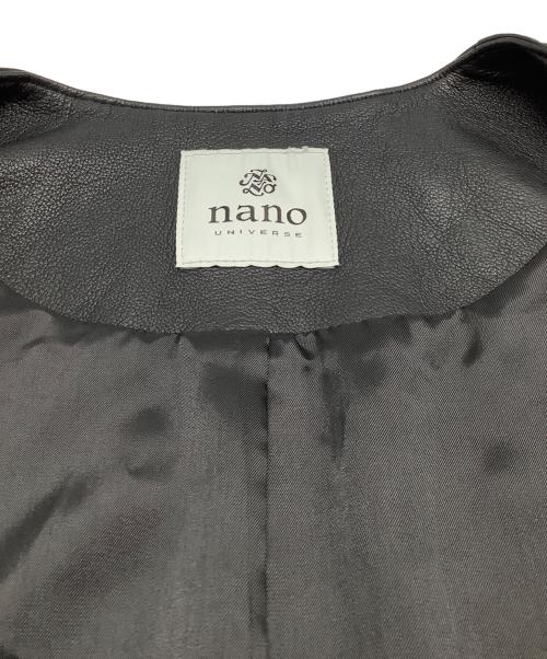 nano・universe（ナノ・ユニバース）nano・universe (ナノ・ユニバース) ラムレザージャケット ブラック サイズ:Ｍの古着・服飾アイテム