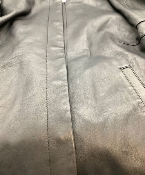 nano・universe（ナノ・ユニバース）nano・universe (ナノ・ユニバース) ラムレザージャケット ブラック サイズ:Ｍの古着・服飾アイテム