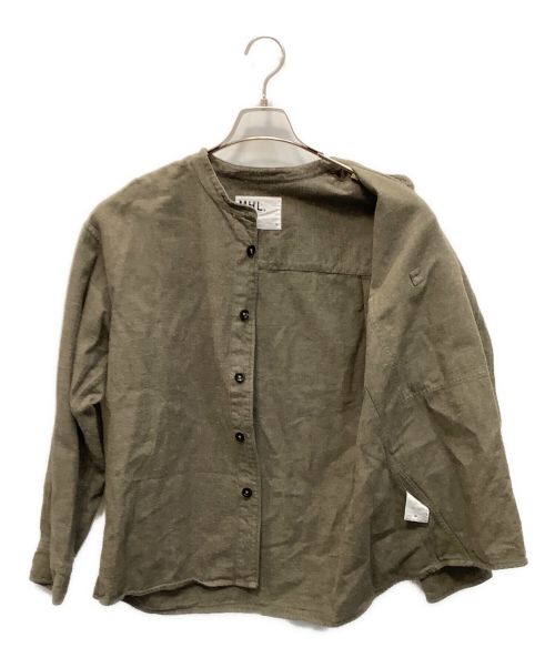 MHL（エムエイチエル）MHL (エムエイチエル) ノーカラーシャツ カーキ サイズ:Ｓの古着・服飾アイテム