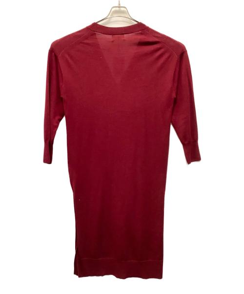 HUMAN WOMAN（ヒューマンウーマン）HUMAN WOMAN (ヒューマンウーマン) ロングカーディガン レッド サイズ:Ｍ 未使用品の古着・服飾アイテム