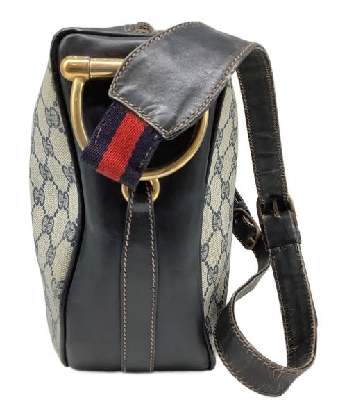 GUCCI（グッチ）GUCCI (グッチ) ショルダーバッグ ベージュ×ネイビーの古着・服飾アイテム