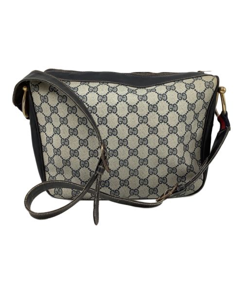 GUCCI（グッチ）GUCCI (グッチ) ショルダーバッグ ベージュ×ネイビーの古着・服飾アイテム