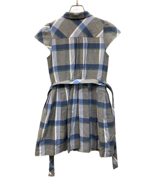 BURBERRY BLUE LABEL（バーバリー ブルー レーベル）BURBERRY BLUE LABEL (バーバリーブルーレーベル) ノースリーブワンピース グレー×ブルー サイズ:36の古着・服飾アイテム