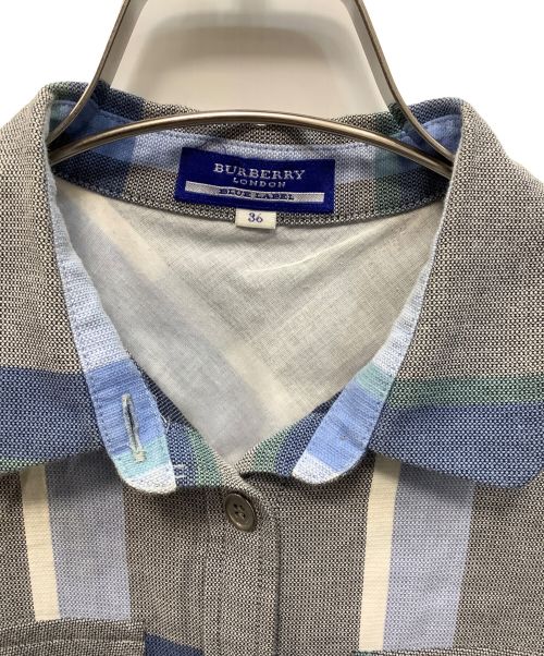 BURBERRY BLUE LABEL（バーバリー ブルー レーベル）BURBERRY BLUE LABEL (バーバリーブルーレーベル) ノースリーブワンピース グレー×ブルー サイズ:36の古着・服飾アイテム