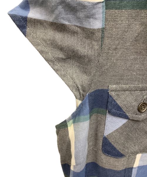 BURBERRY BLUE LABEL（バーバリー ブルー レーベル）BURBERRY BLUE LABEL (バーバリーブルーレーベル) ノースリーブワンピース グレー×ブルー サイズ:36の古着・服飾アイテム