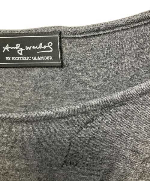 Andy Warhol by HYSTERIC GLAMOUR（アンディーウォーホルバイヒステリックグラマー）Andy Warhol by HYSTERIC GLAMOUR (アンディーウォーホルバイヒステリックグラマー) ドクロ カットソーチュニック グレー サイズ:FREEの古着・服飾アイテム