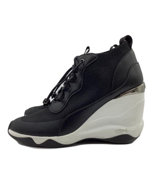 +DIANA（プラスダイアナ）+DIANA (プラスダイアナ) ウェッジソールスニーカー ブラック サイズ:23.5ｃｍの古着・服飾アイテム