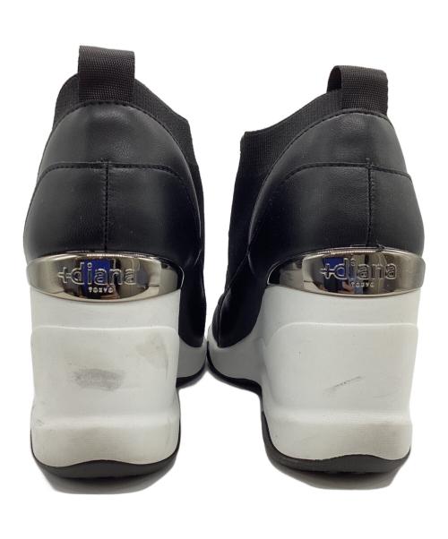 +DIANA（プラスダイアナ）+DIANA (プラスダイアナ) ウェッジソールスニーカー ブラック サイズ:23.5ｃｍの古着・服飾アイテム